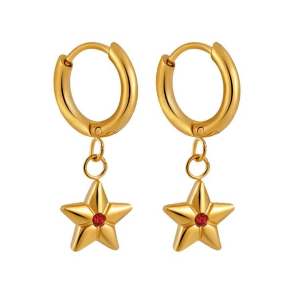 Boucles d’oreilles ETOILE ROUGE en acier inoxydable